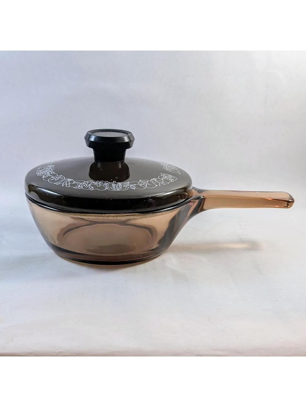 Corning Visions 0.5 Amber Glass Saucepan Paired w/ Cera-Met Brown Veggies Lid